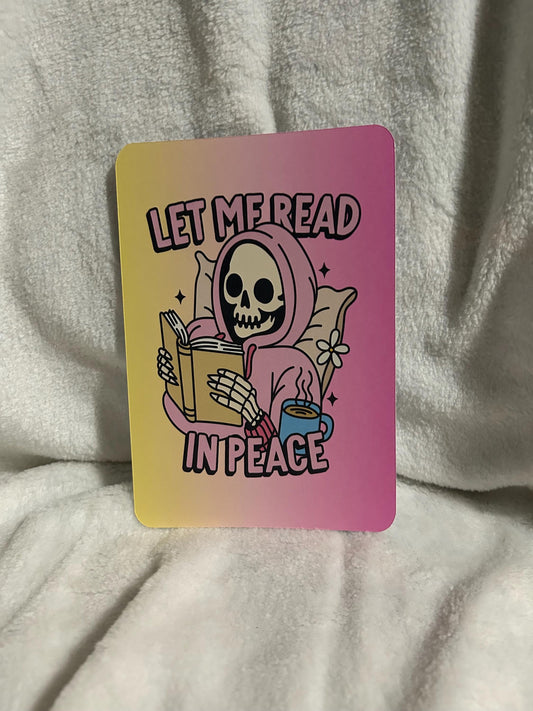 Let me read in peace ombre style kindle e reader insert card for clear case, kindle accessory decoration, kindle, paperwhite, oasis12th gen