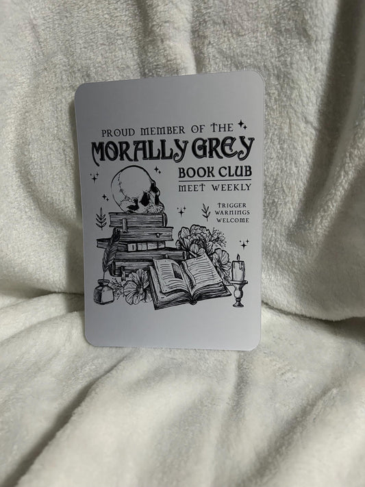 Morally grey book club ombre kindle e reader insert card for clear case, kindle accessory decoration, kindle, paperwhite, oasis12th gen