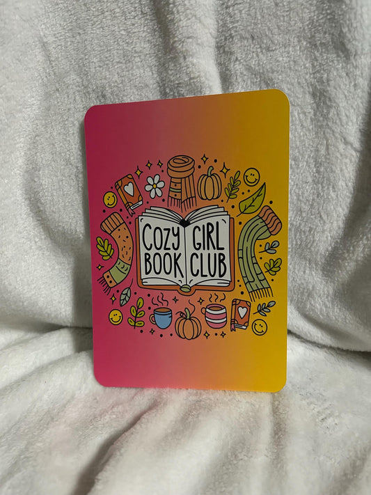Cozy girl book club ombre kindle e reader insert card for clear case, kindle accessory decoration, kindle, paperwhite, oasis12th gen