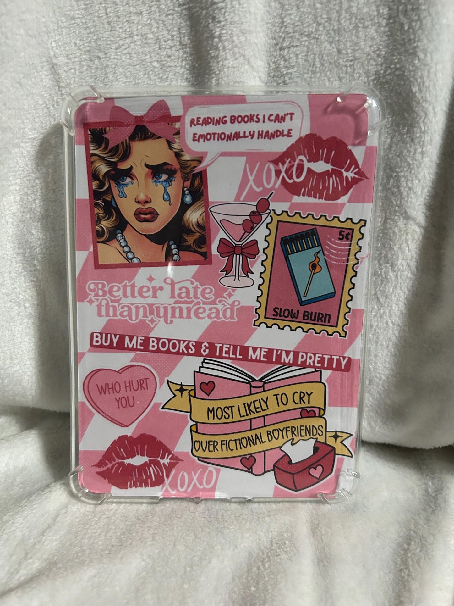 The glam reader sticker style kindle e reader insert card for clear case, kindle accessory decoration, kindle, paperwhite, oasis12th gen