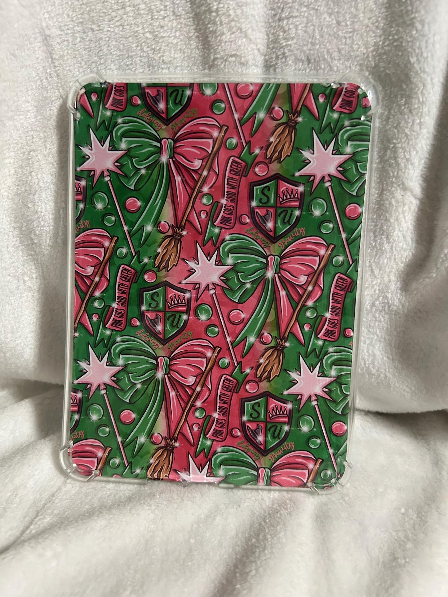 Pink and green defy gravity kindle e reader insert for clear case, kindle accessory, kindle, paperwhite, oasis, scribe 10th 11th gen