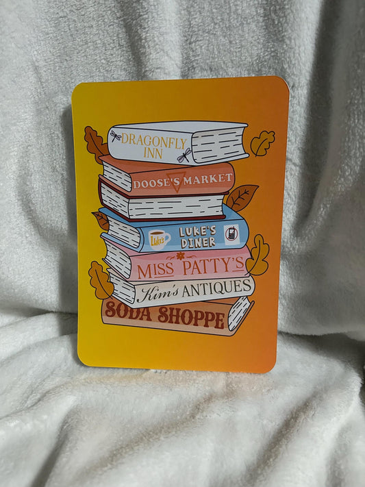 Gilmore book stack ombre kindle e reader insert card for clear case, kindle accessory decoration, kindle, paperwhite, oasis12th gen