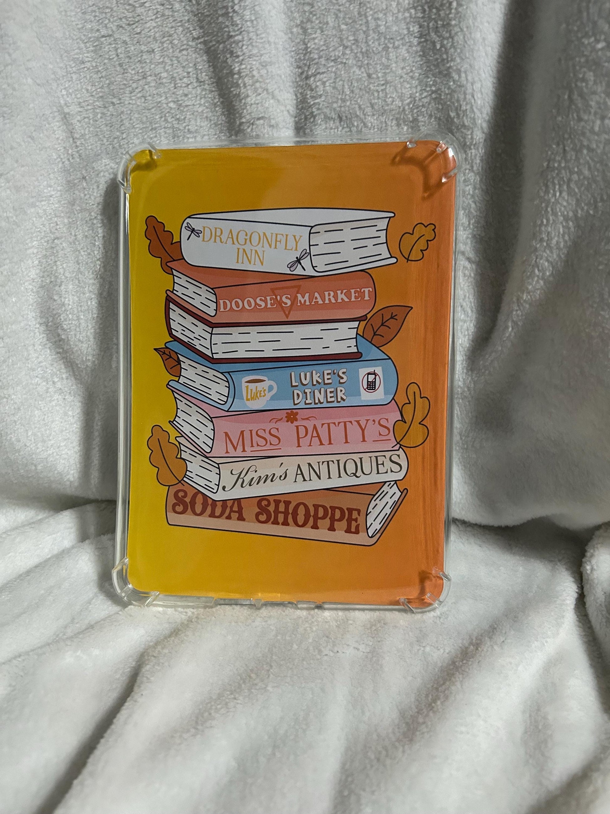 Gilmore book stack ombre kindle e reader insert card for clear case, kindle accessory decoration, kindle, paperwhite, oasis12th gen