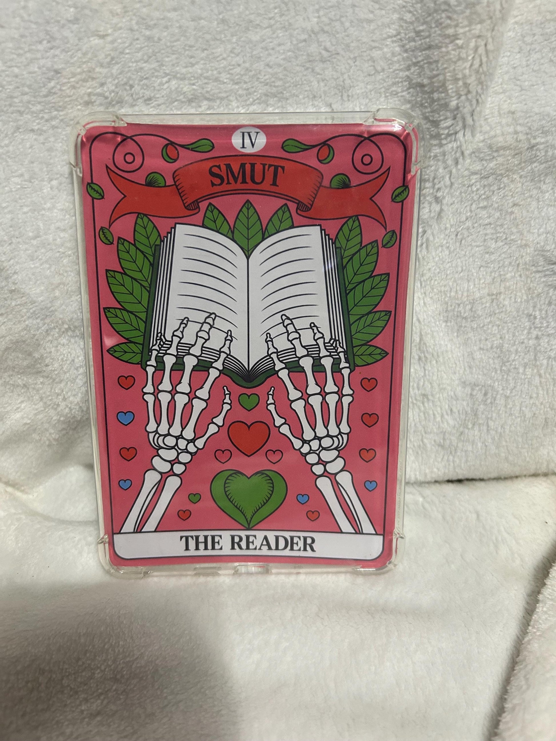 The smutty reader tarot style kindle e reader insert card for clear case, kindle accessory decoration, kindle, paperwhite, oasis
