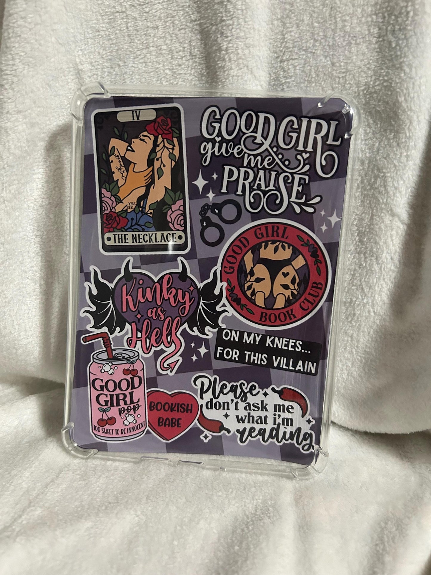 The good girl smut sticker style kindle e reader insert card for clear case, kindle accessory decoration, kindle, paperwhite, oasis12th gen