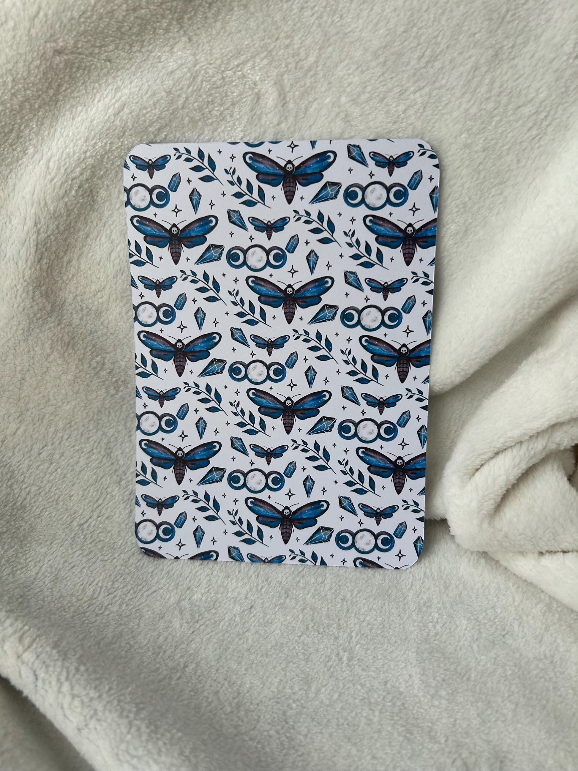 Blue moths kindle e reader insert card for clear case, kindle accessory decoration, kindle, paperwhite, oasis, scribe 10th 11th gen