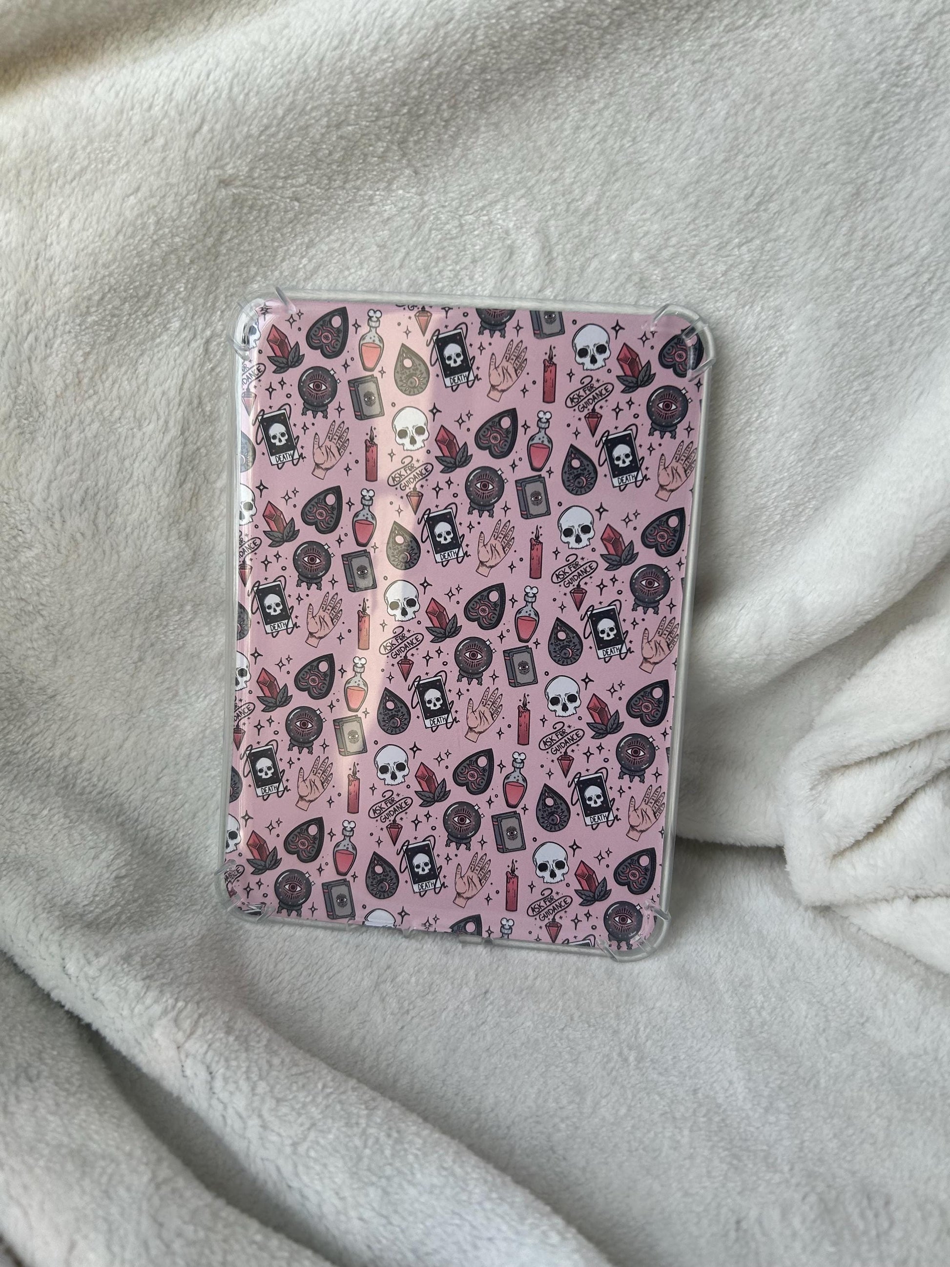 Pink witch kindle e reader insert card for clear case, kindle accessory decoration, kindle, paperwhite, oasis, scribe 10th 11th gen