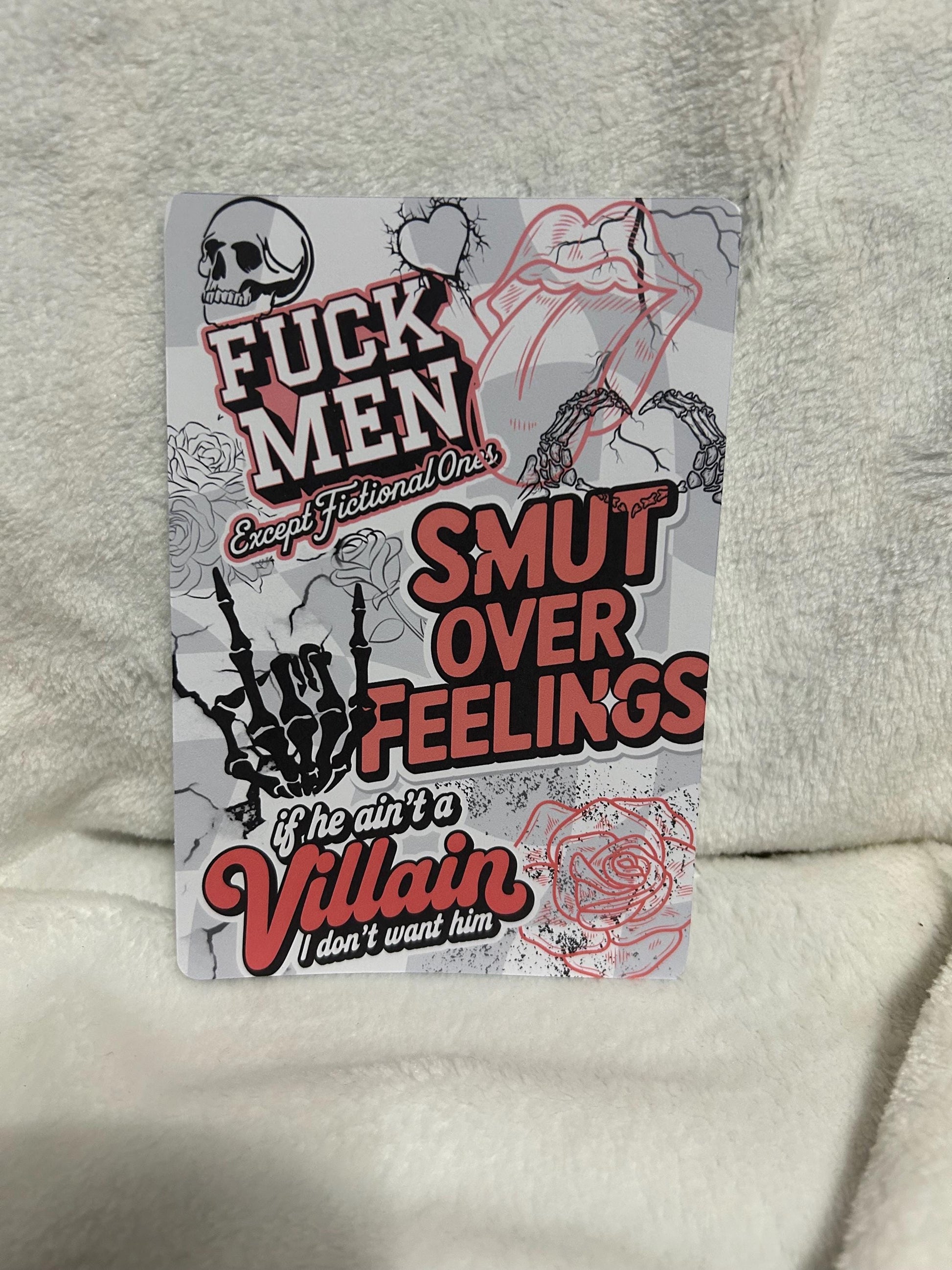 Smut over feelings smutty romance kindle e reader insert card for clear case, kindle accessory decoration, kindle, paperwhite, oas