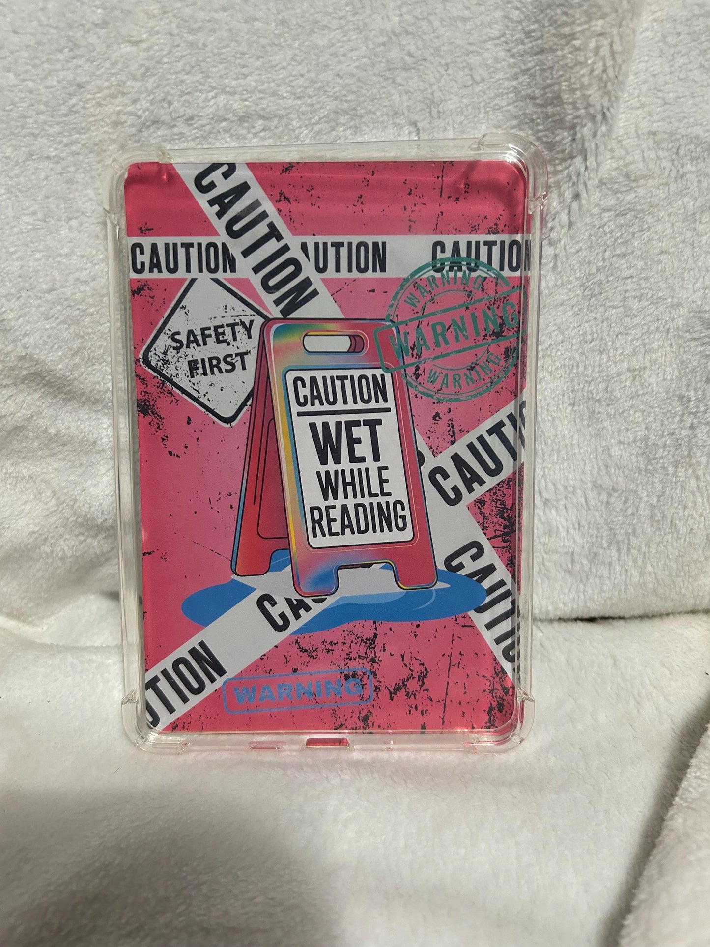 Wet while reading smutty romance kindle e reader insert card for clear case, kindle accessory decoration, kindle, paperwhite, oas