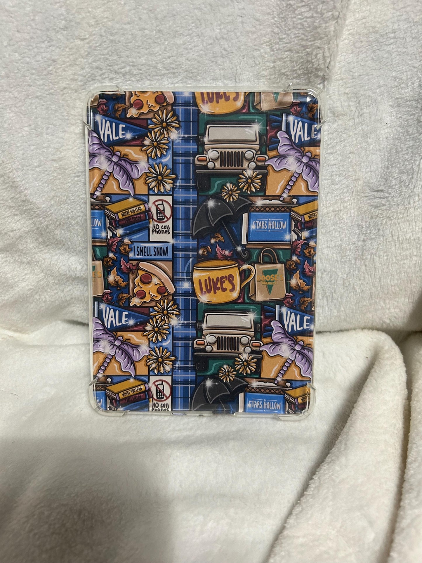 Gilmore plaid tartan kindle e reader insert card for clear case, kindle accessory decoration, kindle, paperwhite, oasis, scribe