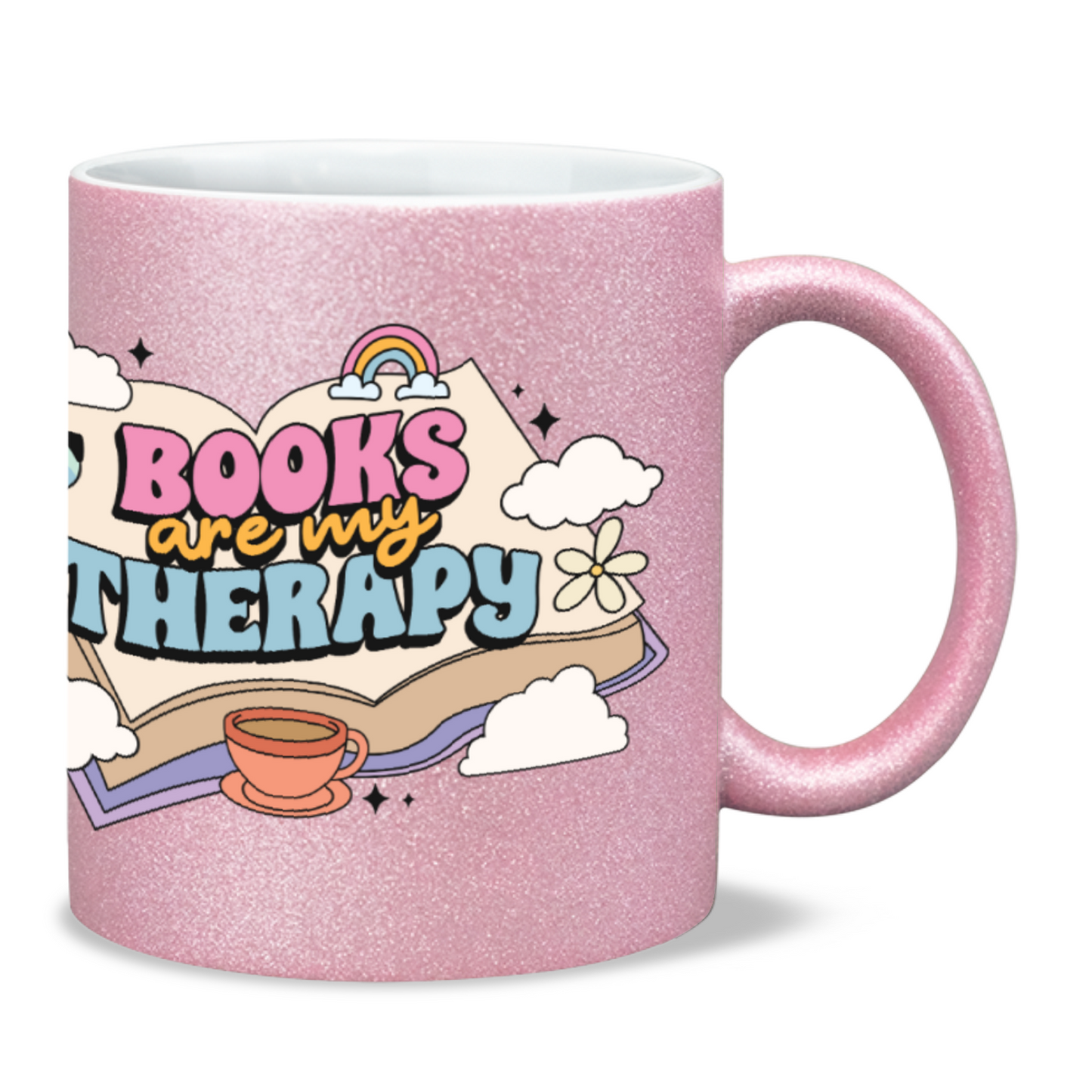 Books are my therapy bookish sparkle mug