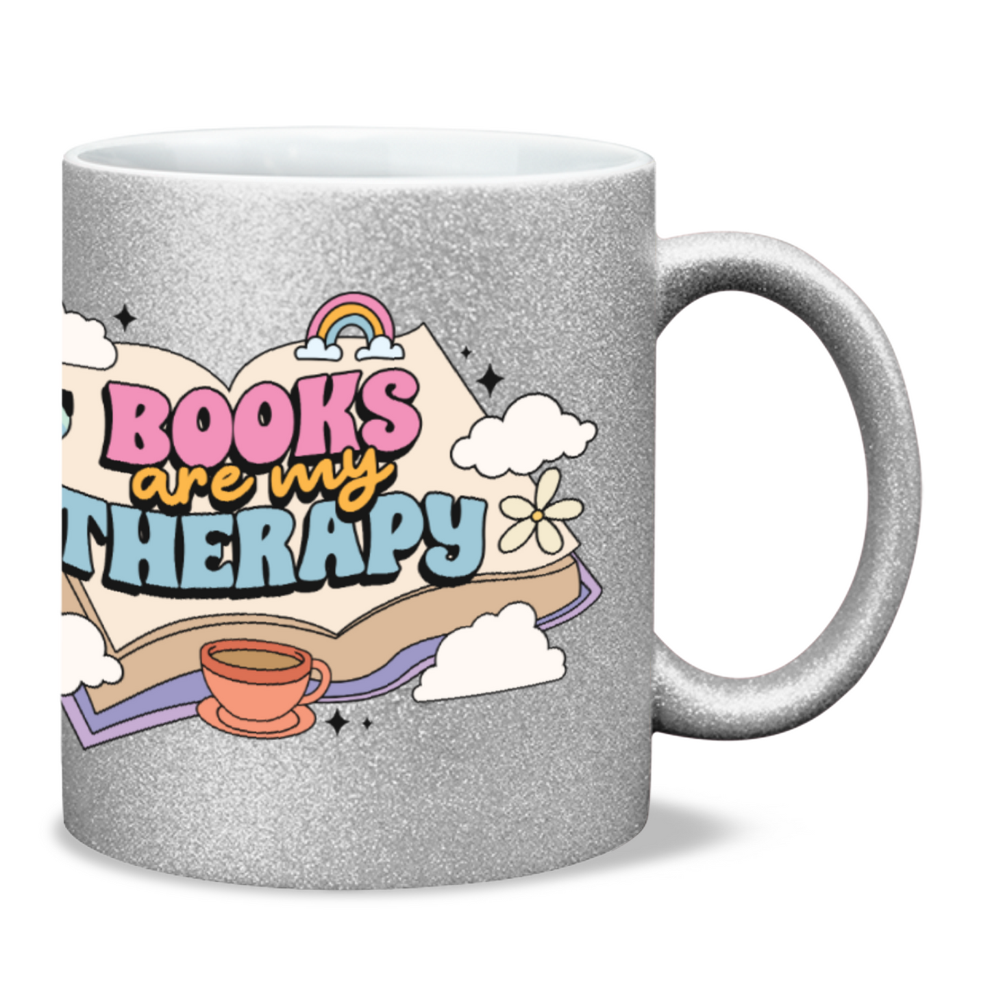 Books are my therapy bookish sparkle mug