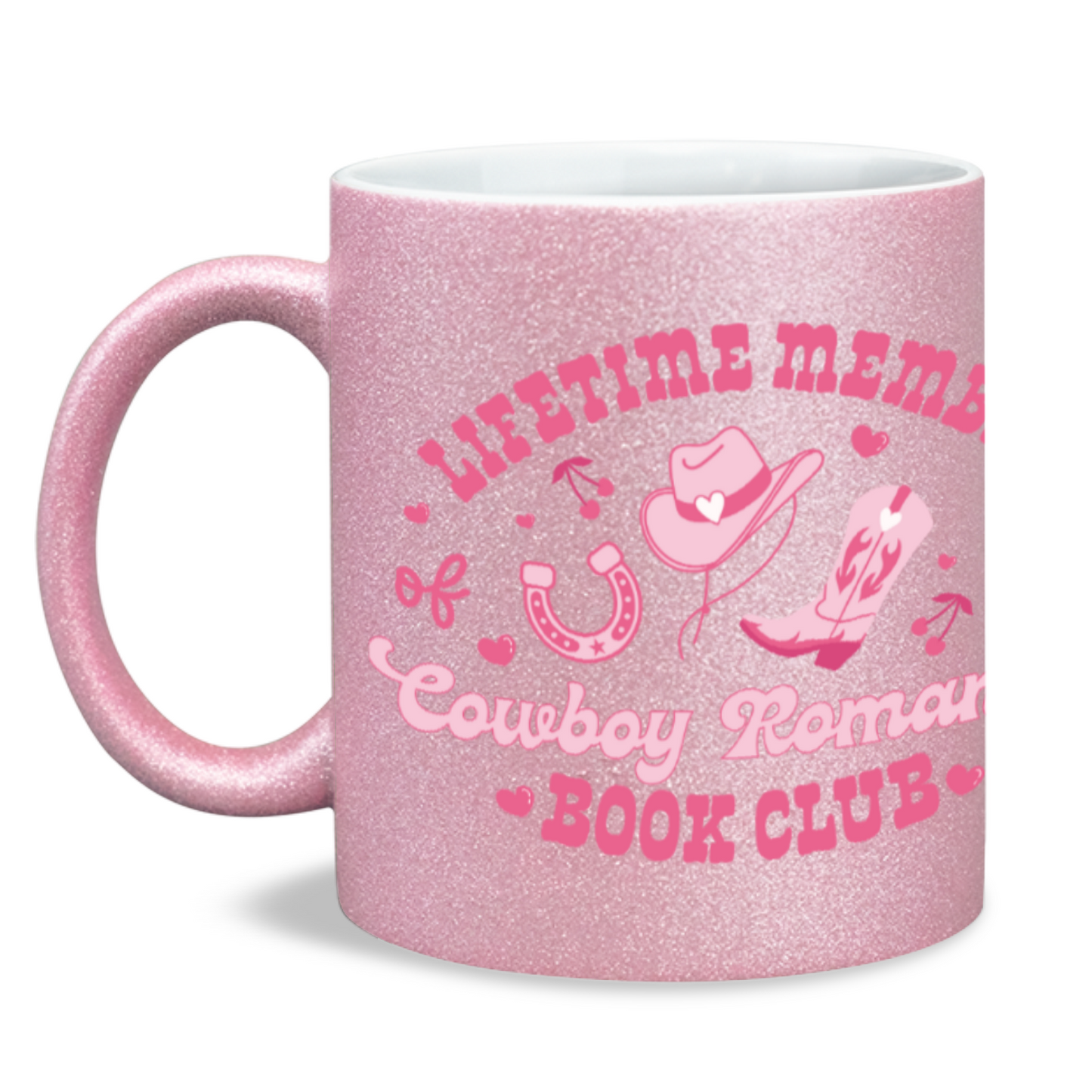 Lifetime member of cowboy romance book club sparkle mug