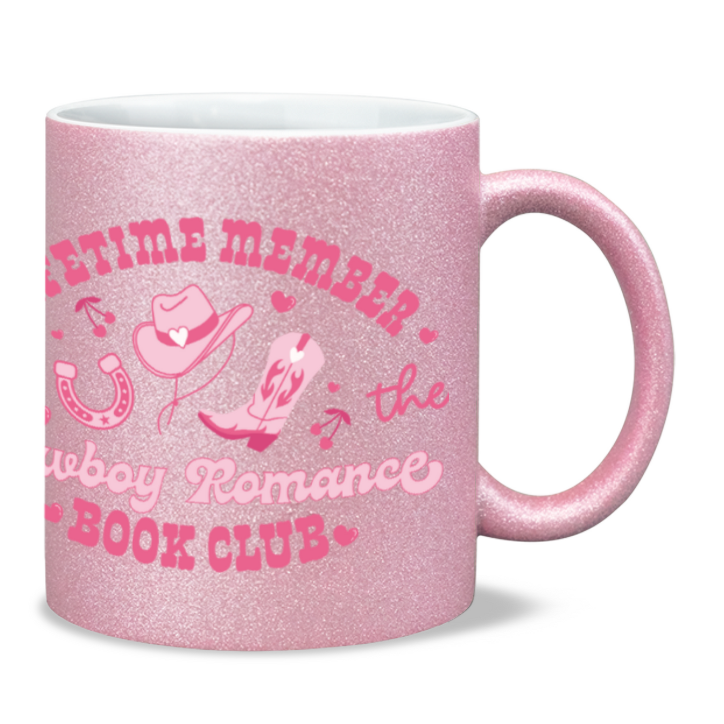 Lifetime member of cowboy romance book club sparkle mug