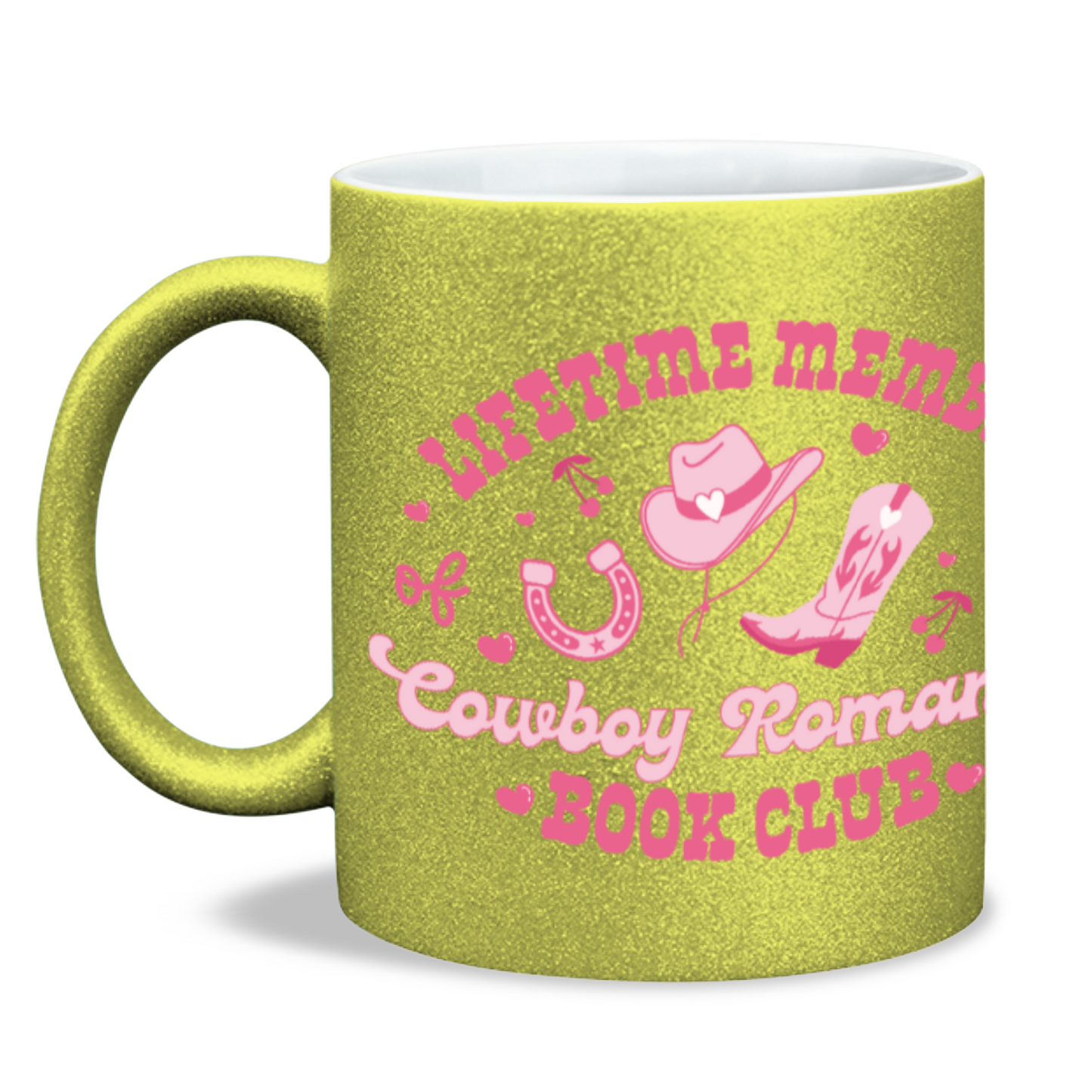 Lifetime member of cowboy romance book club sparkle mug