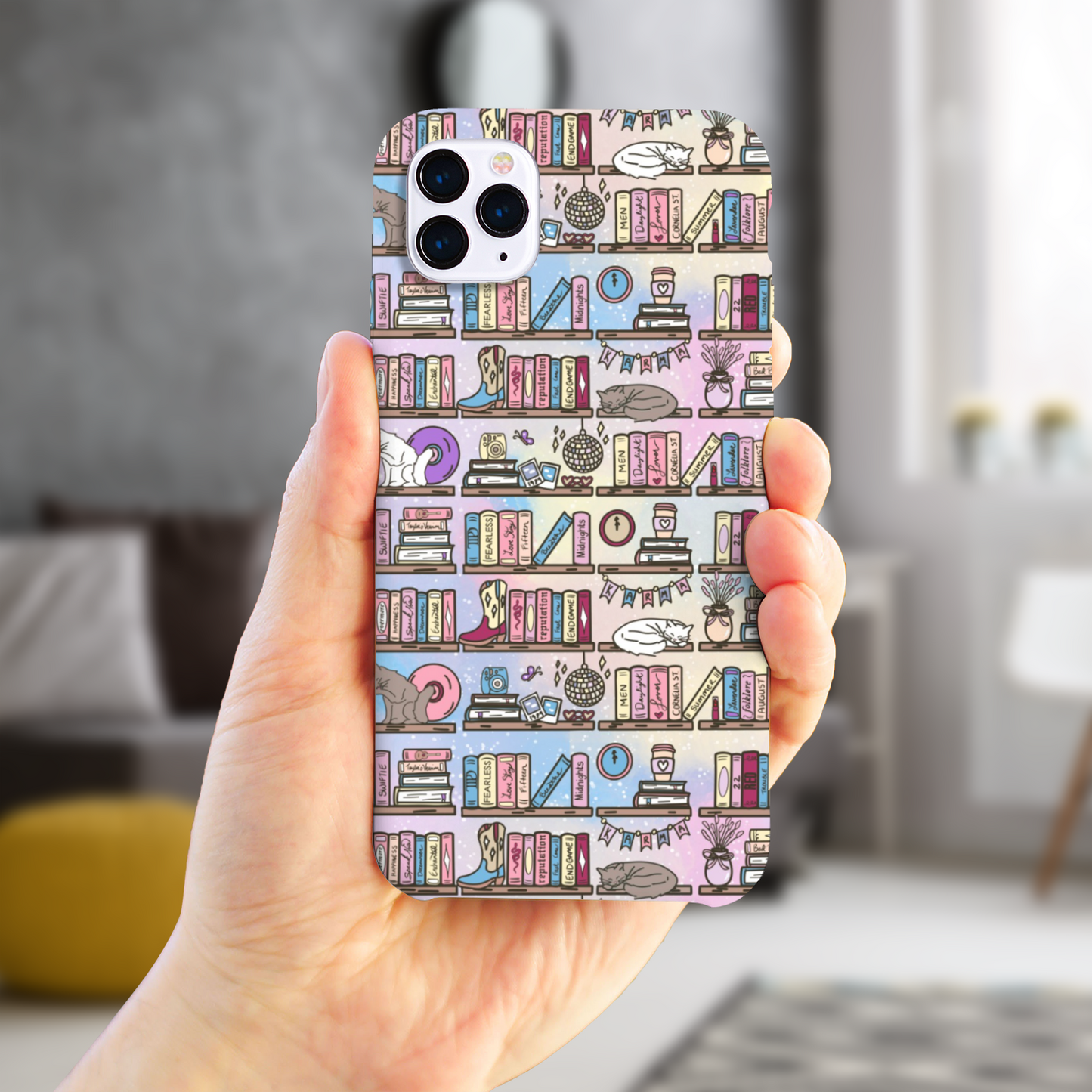 Taylors bookshelf bookish iphone and samsung phone case