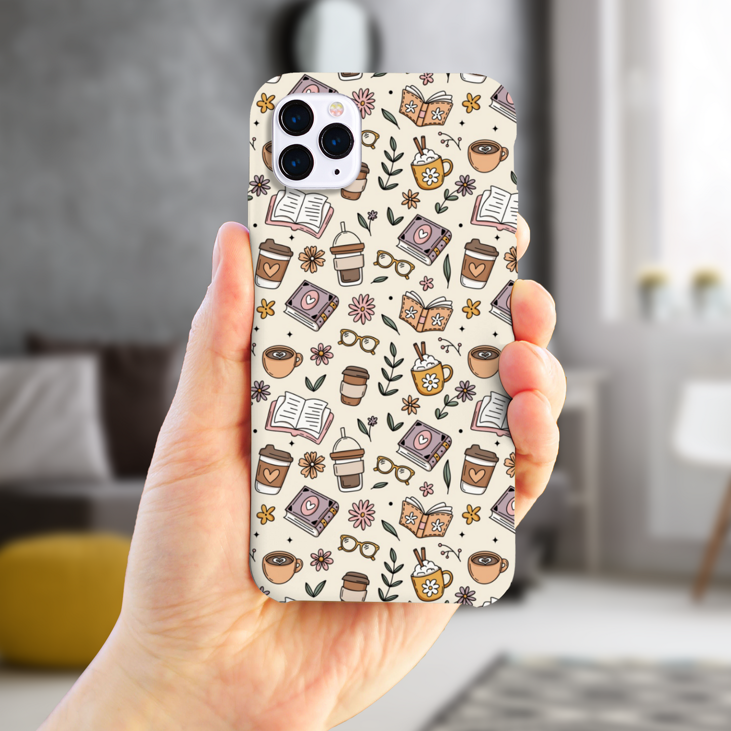 Books and coffee bookish mobile phone case for iphone and samsung