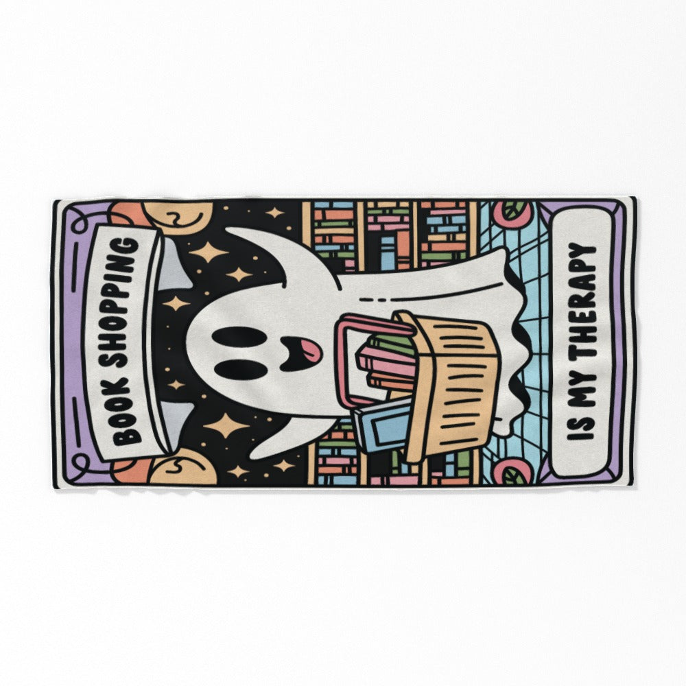 Bookshopping is my therapy 140 x 70 beach towel